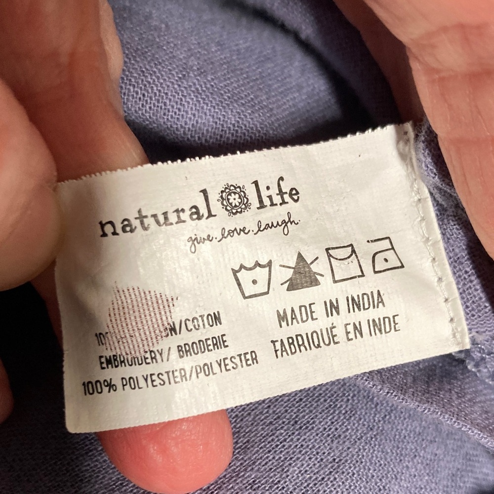 NATURAL LIFE Blue Mini Dress with Colorful Embroidery - Picture 9 of 10